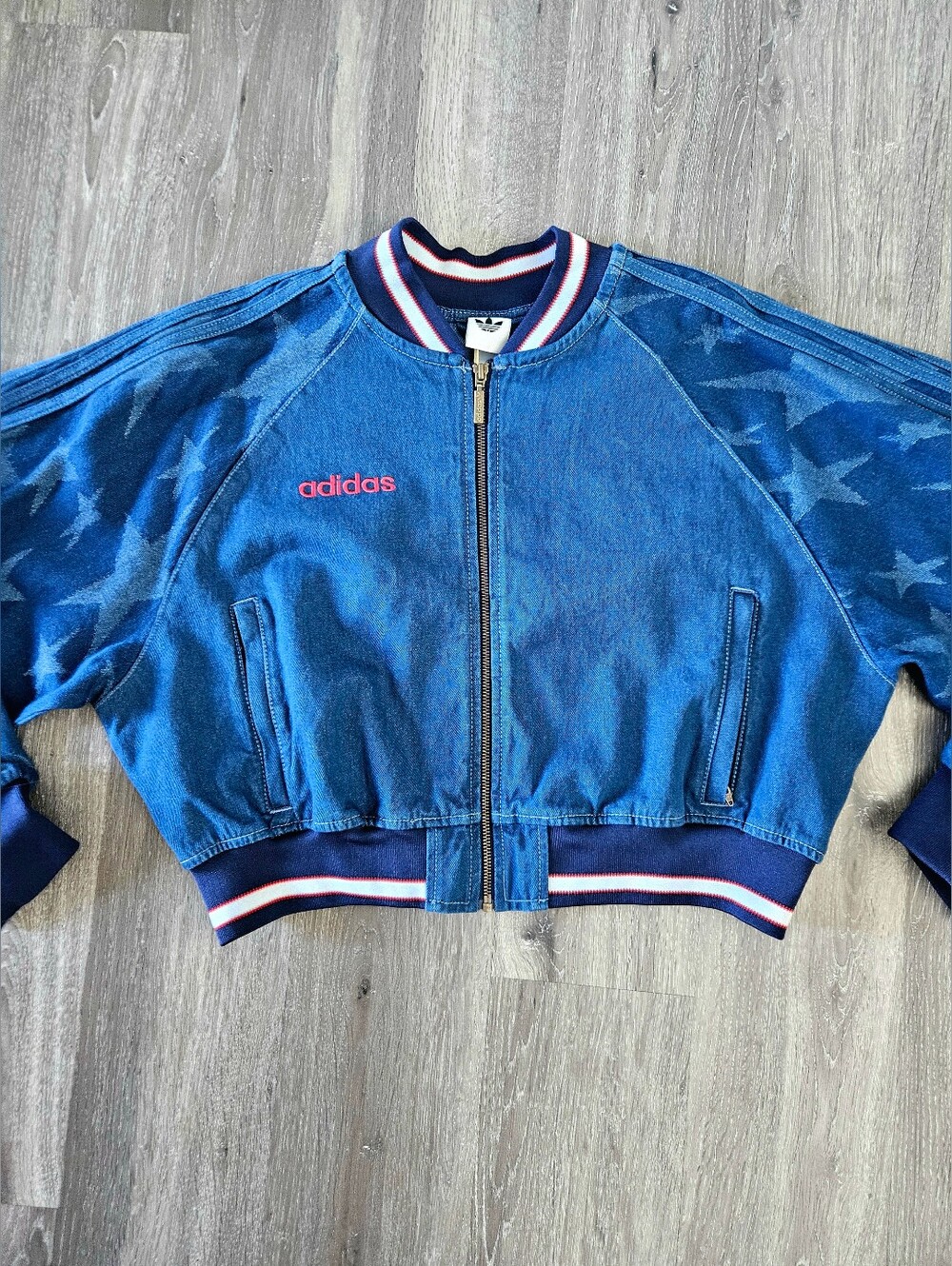 NWT Adidas Originals SST Graphic Denim Varsity Bomber Jacket - Picture 4 of 8